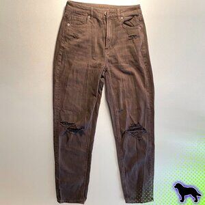 American Eagle Outfitters Black Distressed Jeans Denim Size 2 Mid Rise